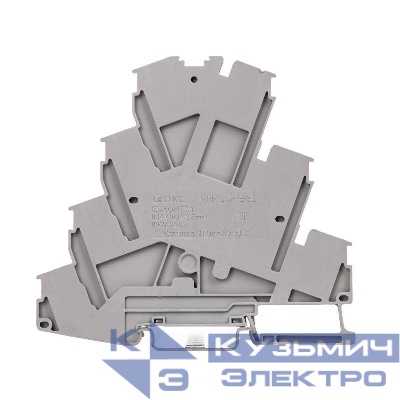 Клемма многоуровневая для подкл. электродвигателя зажим push-in 7 точек подкл. 2.5кв.мм сер. DKC VPR-2.5-PE-3L