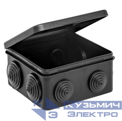 Коробка распределительная ОП 100х100х50мм (откид. крышка)УХЛ1 IP54 черн. Ruvinil 67045Ч