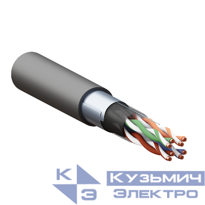 Кабель витая пара F/UTP кат.5E 4 пары solid внешн. LDPE черн. TERACOM EKF TRC-5EFTP-04PE-BK-OUT3