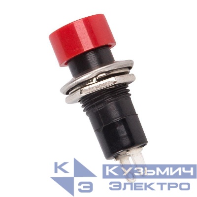 Выключатель-кнопка 250В 1А (2с) ON-OFF красн. (PBS-16А) Rexant 36-3060