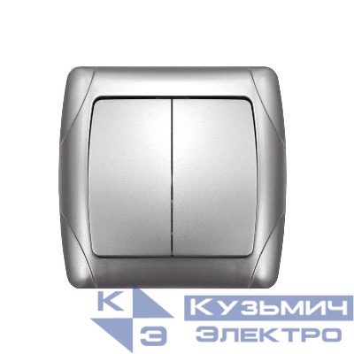 Выключатель 2-кл. СП Маргарита 10А IP20 серебр. UNIVersal М0023-S