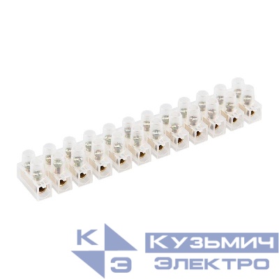 Колодка клеммная винтовая КВ-4 1.5-4кв.мм 3А (ЗВИ) полиэтилен бел. (уп.1шт) Rexant 07-5004-1