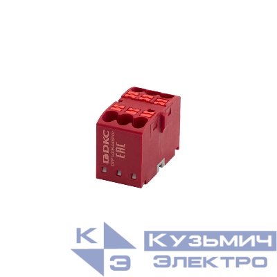 Блок распределительный зажим push-in 6 точек подключения 2.5кв.мм красн. DKC DTP1-006-04SPUR