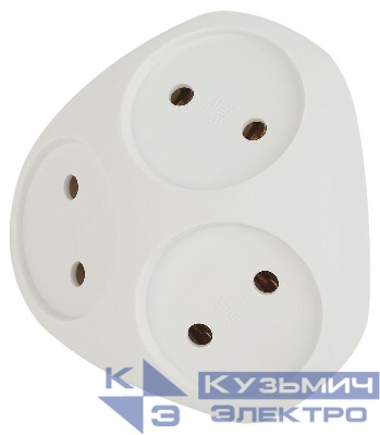 Разветвитель 3-м без заземл. 10А IP20 SPx-3-W бел. Эра Б0053481