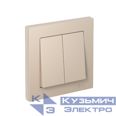 Выключатель 2-кл. AtlasDesign (сх. 5) 10AX быстрозажим. клем. в сборе песочн. SE ATN001252S