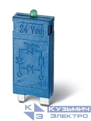 Модуль индикации и защиты LED + варистор 6...24В AC/DC зел. FINDER 9901002498