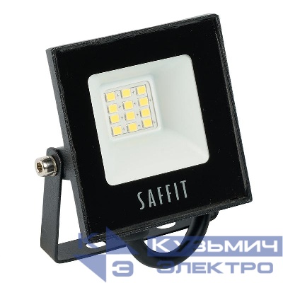 Прожектор светодиодный SFL90-10 10Вт 6400К IP65 AC230В/50Гц 2835SMD в компактном корпусе черн. SAFFIT 55067