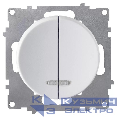 Выключатель 2-кл. СП Florence 10А IP20 с подсветкой механизм бел. (1E31801300) OneKeyElectro 2172779