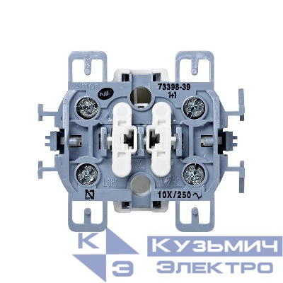 Выключатель 2-кл. СП Simon 73 Loft 10А 250В механизм Simon 73398-39