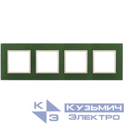 Рамка 4-м 14-5104-27 стекло Elegance зел.+сл. кость ЭРА Б0034535