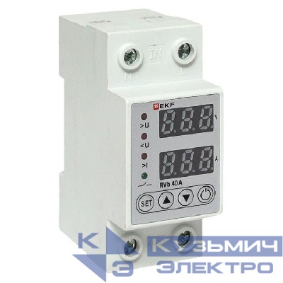 Реле напряжения и тока с дисп. RVb 40А EKF rvb-m40a