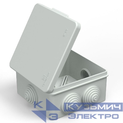 Коробка распределительная ОП 100х100х50мм безгалоген. (HF) для прямого монтажа сер. Промрукав 40-0302