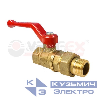 Кран шаровой латунный с американкой ВН/НР ручка-рычаг 3/4дюйм (40/10) VALFEX VF.225.LR1.034