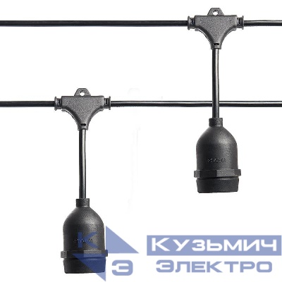 Гирлянда 230В 50 E27 черн. шаг 50см IP 65 25м +1.5м шнур CL50-25-1 (уп.25м) FERON 41866