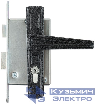 Замок врезной с ручками "Зенит" ЗВ4-3.01 серебр. 67001