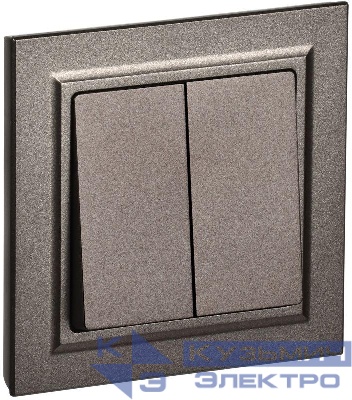 Выключатель 2-кл. СП BRITE ВСР10-2-0-БрТБ 10А в сборе бр. IEK BR-V20-0-10-K45-F