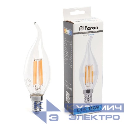 Лампа светодиодная LB-718 15Вт прозрачная 6400К E14 230В FERON 38264