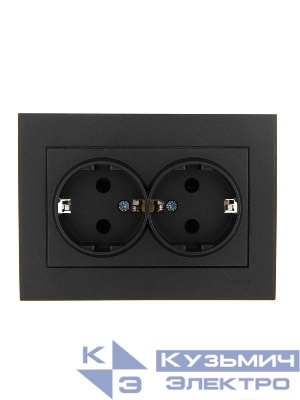 Розетка 2-м Rain с заземл. керамика матов. черн. графит LEZARD 703-4141-127