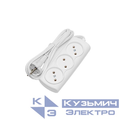 Удлинитель 3х1.5 6А 6А 1300Вт ШВВП2х0.75 модель Р16-010 Si Volsten 13583