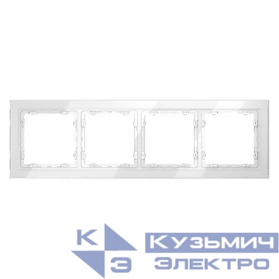 Рамка 4-м S70 стеклян. бел. Voltum VLS110401