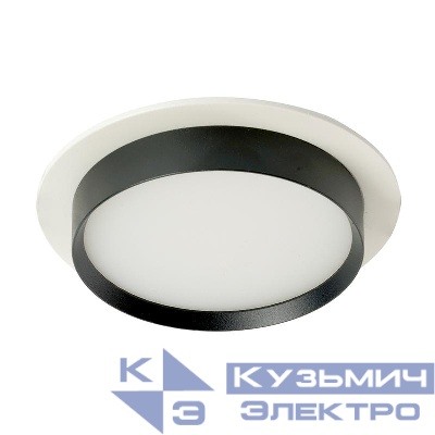 Светильник DL507 15Вт 230В GX53 потолочн. встраив. круг без лампы бел. + черн. FERON 51351