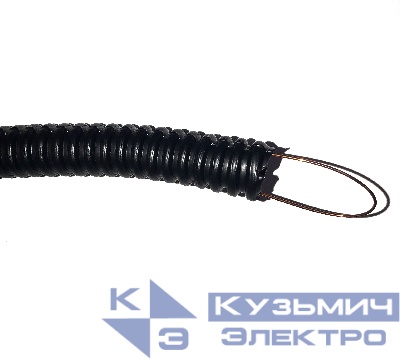 Труба гофрированная, ПНД, легкая, с зондом, d20 мм, черная, 100м "С"