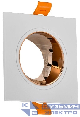 Светильник 4107 встраиваемый поворотный GU10 бел./золото пласт. IEK LT-UVB0-4107-GU10-1-K22