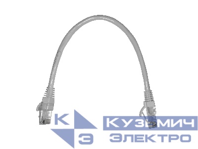 Патч-корд UTP4 cat 5e, 0,25м, ВС, LSZH, белый, литой коннектор NETKO Optima