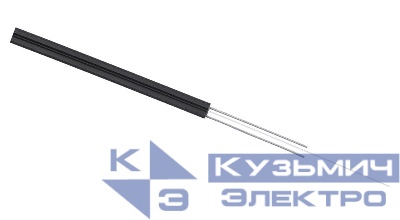 Кабель волоконно-оптический 9/125 одномод. 4 волокна усилен двумя стальн. проволоками FTTH (fiber to the home) внтур./внешн. -40-+60град.C LSZH черн. Cabeus 9694c