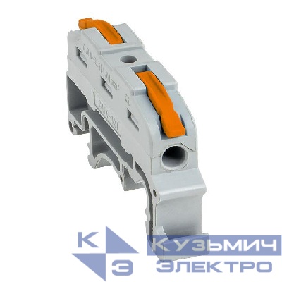 Клемма строительно-монтажная СМК проходная 222-421 1п 0.08-4кв.мм на DIN-рейку (уп.25шт) PROxima EKF plc-smk-421-din