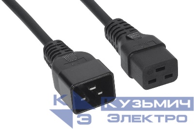 Кабель питания IEC 320 C19-IEC 320 C20 (3х1.5) PC-IEC19-IEC20-5M 16А прямая вилка 5м Cabeus 9556c