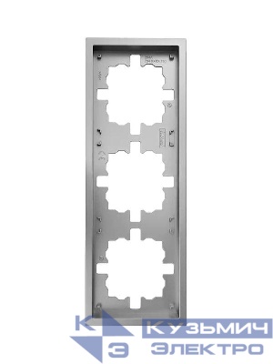 Рамка 3-мест. горизонт. ZIMA сер. матов. LEZARD 704-7400-148