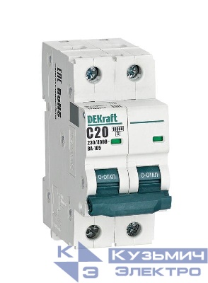 Выключатель автоматический модульный 2п C 20А 10кА ВА-105 DEKraft 13166DEK