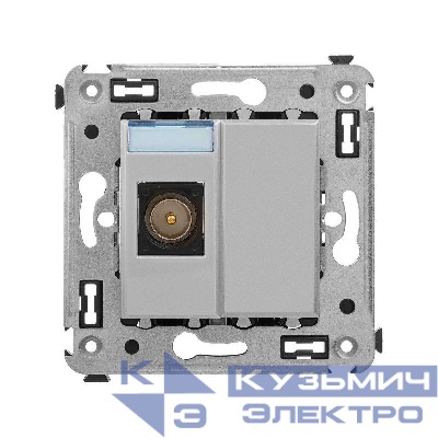 Розетка телевизионная одиночная TV СП 2мод. Avanti "Закаленная сталь" DKC 4404503