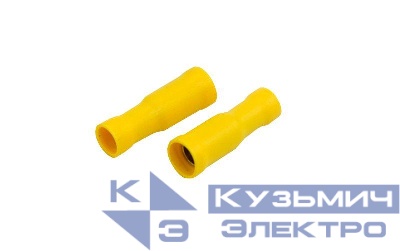 Разъем штекерный изолир. (гнездо d5мм) 4-6кв.мм (FRD5.5-195) желт. REXANT 08-0232