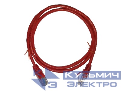 Патч-корд UTP4 cat 5e, 1,0м, ВС, LSZH, красный, литой коннектор NETKO Optima