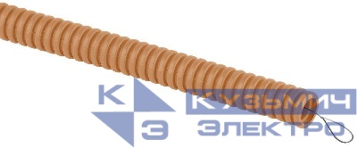 Труба гофрированная ПВХ легкая d20мм с протяжкой сосна (уп.25м) Эра Б0043212