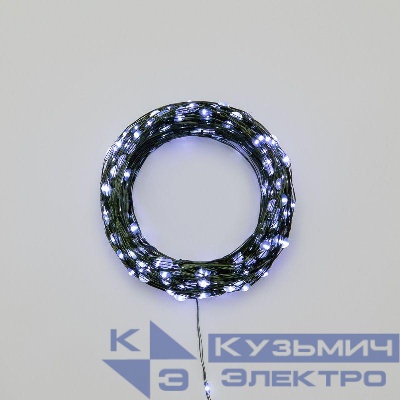 Гирлянда светодиодная "Роса" 50м 500LED бел. IP20 230В с контроллером провод зел. Neon-Night 303-285