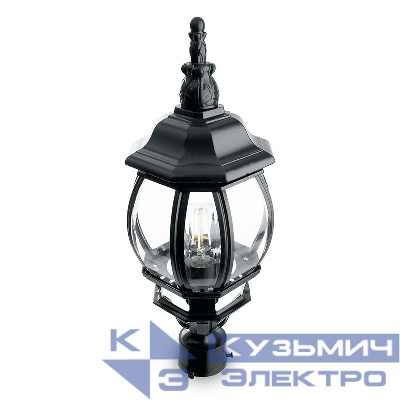 Светильник 8103/PL8103 100Вт E27 230В садово-парковый на столб черн. FERON 11100