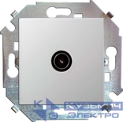 Розетка телевизионная одиночная TV СП Simon 15 винтов. зажим механизм бел. Simon 1591475-030