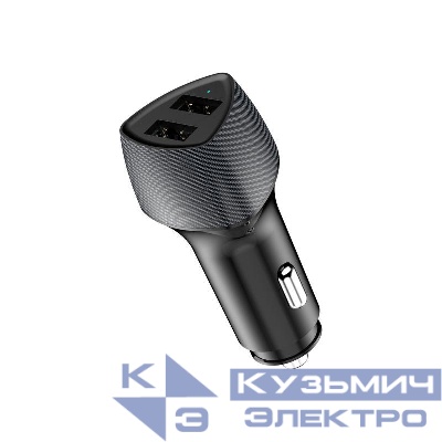 Устройство зарядное автомобильное с двумя портами USB-A QC 3.0 + USB-A 3.1A 18Вт со световой индикацией черн. Rexant 16-0240