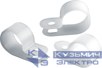 Скоба под винт 12мм NCС-12-100-WH нейлон. бел. (уп.100шт) Navigator 95718