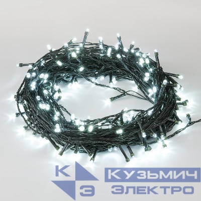 Гирлянда LED ULD-S2000-200/DGA WHITE IP20 20м 200 диодов бел. свет провод зел. Uniel UL-00007309
