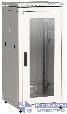 Шкаф сетевой 19дюйм LINEA N 24U 600х600мм стекл. передн. дверь (3 коробки) сер. ITK LN35-24U66-G