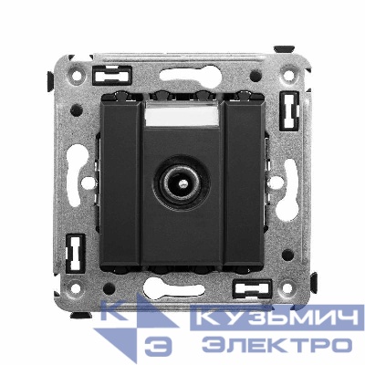 Розетка телевизионная проходная TV СП Avanti "Черный матовый" DKC 4412513