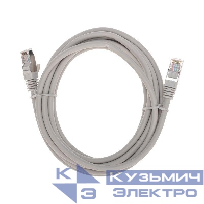 Патч-корд S/FTP CAT 6A (10G) RJ45-RJ45 28AWG LSZH сер. 3м Rexant 02-0390-3 0