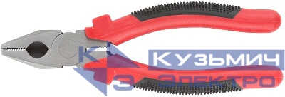 Плоскогубцы комбинированные "Стандарт" пластиковые ручки полированная сталь 180мм красн.-черн. FIT 48180