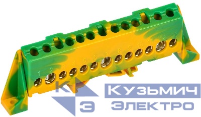 Шина PE "земля" в комб. изол. "Стойка" 8х12-13-ЖЗ TEKFOR IEK TF-NN20-13-DP-K52