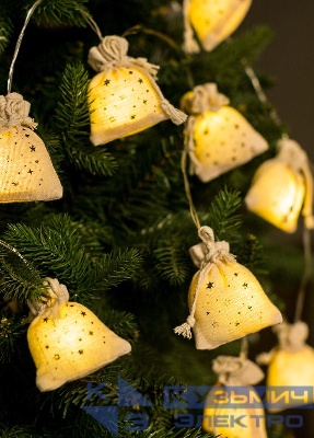 Гирлянда светодиодная "Подарки" 6х4х7см 10LED ткань тепл. бел. 1.8+0.3м КОСМОС KOC_GIR-B118