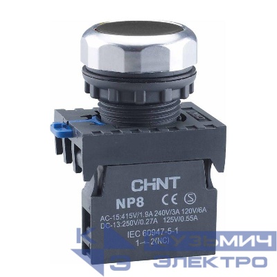 Кнопка управления NP8-10BN/2 без подсветки черн. 1НО IP65 (R) CHINT 578647